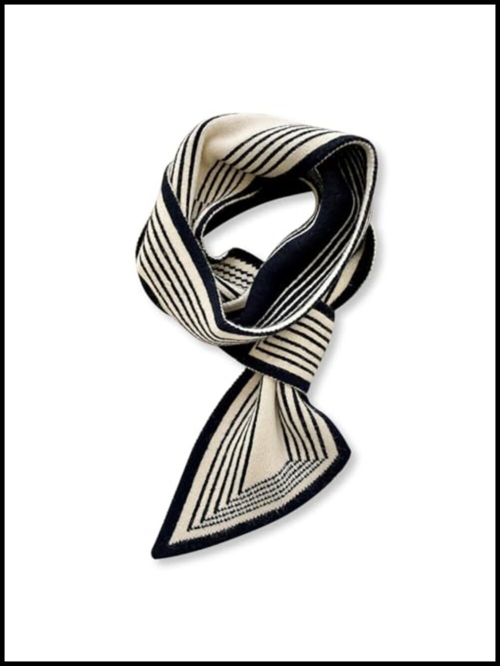 Winter Skinny Knitted Scarf Easy Pull-Through Stripe Houndstooth Animal Print
